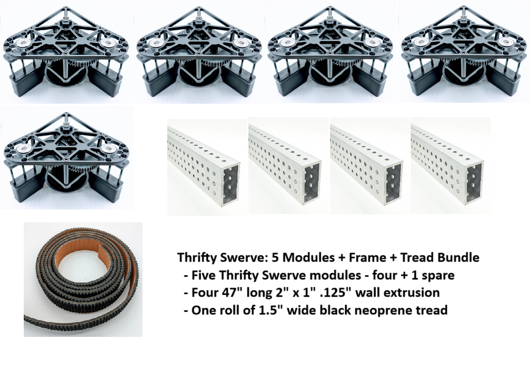 Thrifty Swerve: 5 Modules + Frame + Tread Bundle